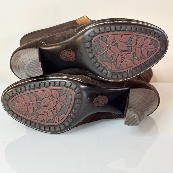 Sofft Sagan Suede Buckle Shearling Heeled Boots 8 - Picture 5 of 10